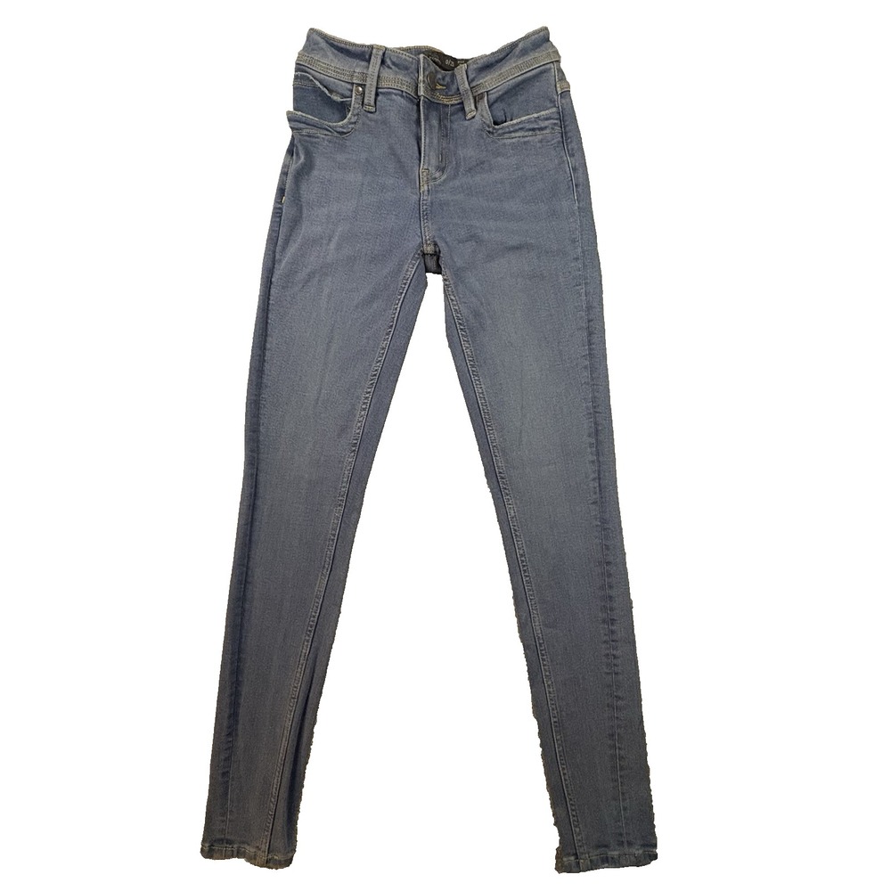 prAna Womens 0/25 (25x30) Blue Organic Cotton Skinny Stretch Cordura Denim Jeans